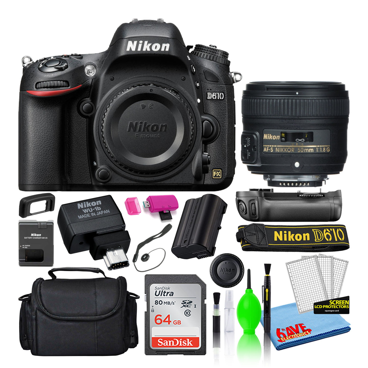Nikon D610 24.3MP DSLR FX-Format Digital Camera with AF-S 50mm f/1.8G